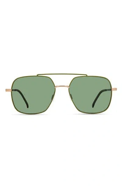 Eco Trinidad 56mm Polarized Aviator Sunglasses In Gold