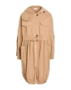 Eco Woman Overcoat & Trench Coat Camel Size 6 Cotton In Brown