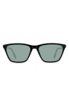 Eco Yun 53mm Polarized Square Sunglasses In Black