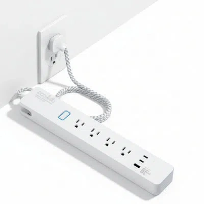 Eco4life Smart Wi-fi Surge Protect Power Strip In White