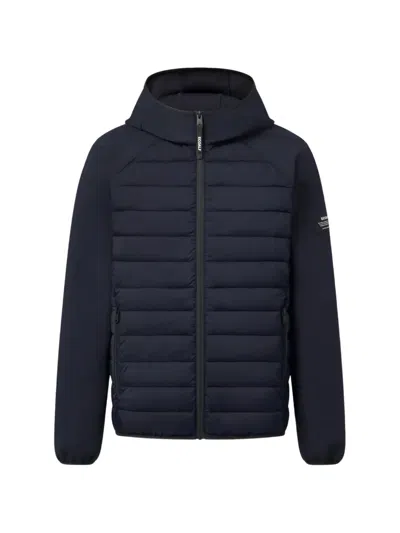 Ecoalf Boloni Quilted Hooded Coat In Blue