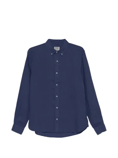 Ecoalf Button-down Long-sleeve Shirt In Blue