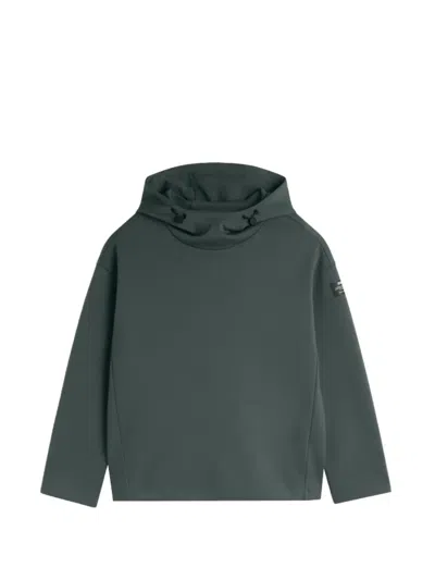 Ecoalf Cancun Drawstring Logo-patch Hoodie In Green
