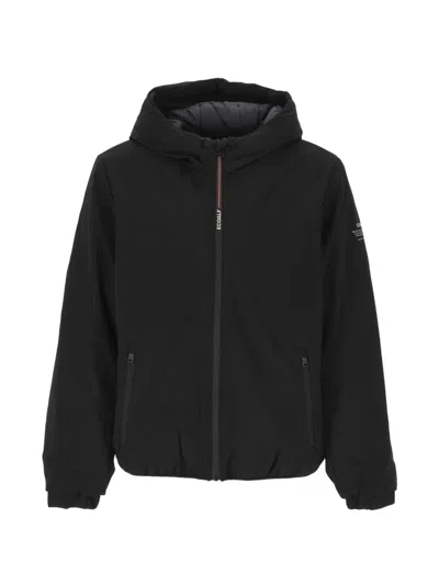 Ecoalf Cartes Hooded Logo-print Jacket In Black