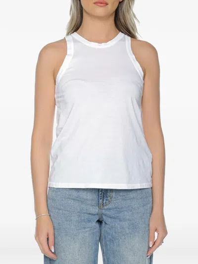 Ecoalf Crew-neck Cotton Tank Top In White
