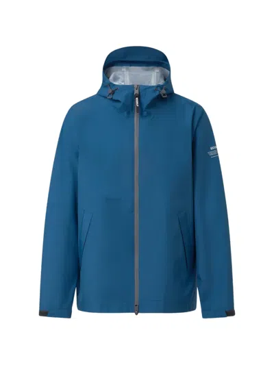 Ecoalf Deluge Hooded Zip-up Coat In Blue