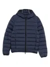 Ecoalf Hooded Quilted Padded Jacket In Blue