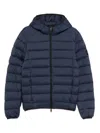Ecoalf Hooded Quilted Padded Jacket In Blue