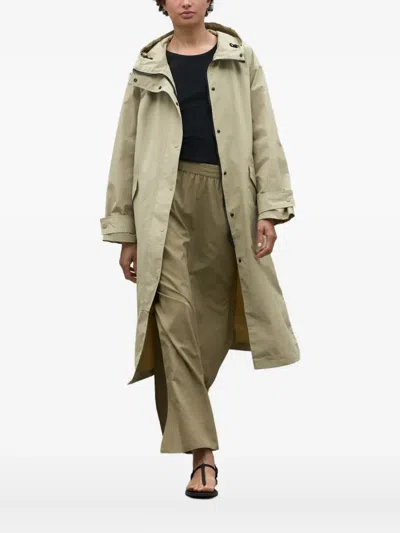 Ecoalf Hooded Trench Coat In Neutral