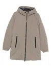 Ecoalf Hooded Zip-front Jacket In Neutral