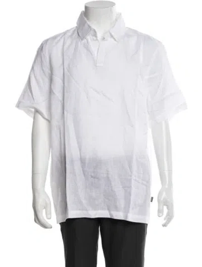 Pre-owned Ecoalf Linen Collar Polo Shirt W/ Tags In White