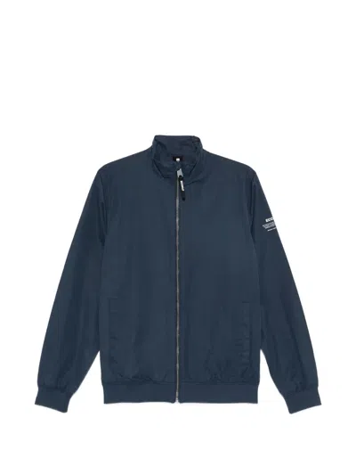 Ecoalf Logo-print Zip-up Jacket In Blue