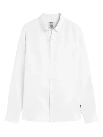 Ecoalf Malibu Button-down Long-sleeve Shirt In White