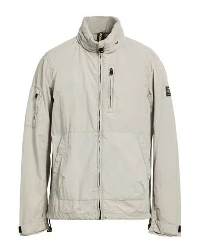 Ecoalf Man Jacket Light Grey Size L Recycled Nylon, Cotton In Gray