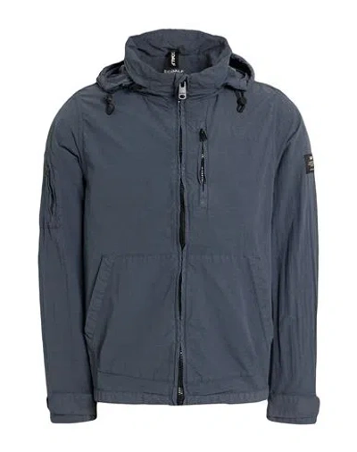 Ecoalf Man Jacket Navy Size M Recycled Nylon, Cotton In Blue