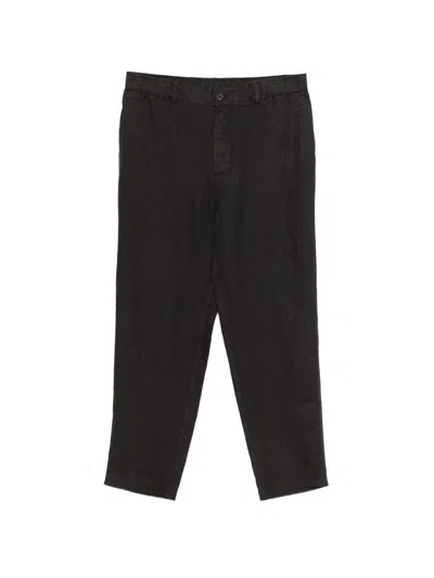 Ecoalf Men's Elasticated Waistband Trousers With Button Fastening And Back Pocket In Black
