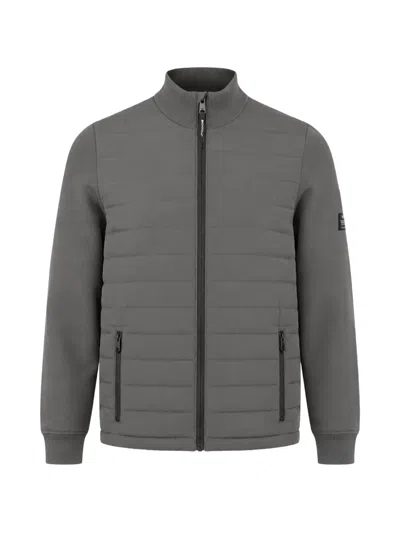 Ecoalf Meru Quilted-panel Track Jacket In Gray