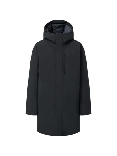 Ecoalf Nanjin Hooded Zip-up Coat In Black