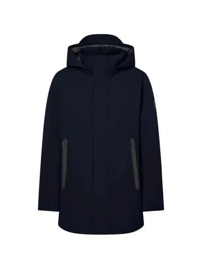 Ecoalf Parko Hooded Zip-up Coat In Black