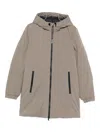 Ecoalf Hooded Zip-front Jacket In Neutral