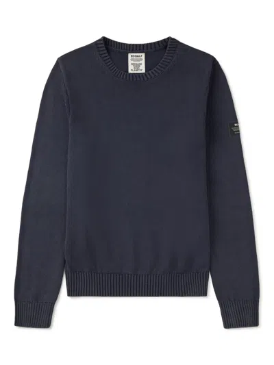 Ecoalf Recycled Cotton Blend Sweater For Him In Navy