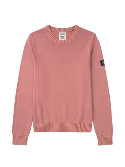Ecoalf Ribbed Crew Neck Sweater In Pink