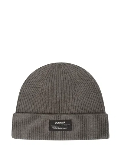 Ecoalf Ribbed Wool Beanie In Gray