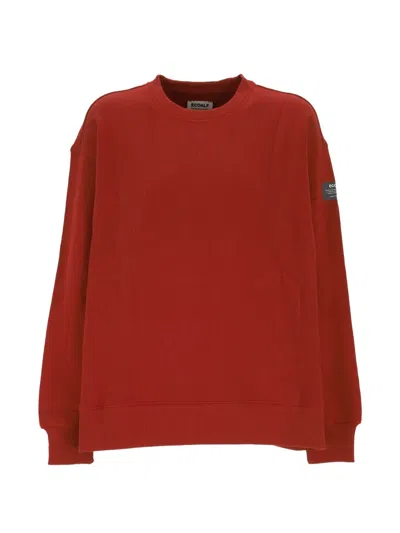 Ecoalf Slogan-print Cotton Sweater In Orange