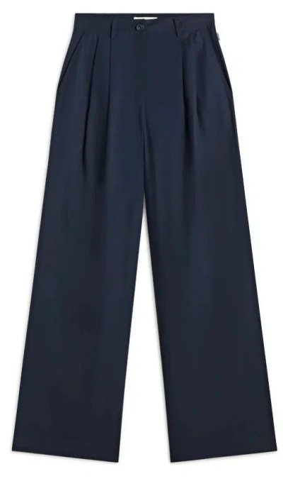 Ecoalf Button-fastening Trousers In Deep Navy