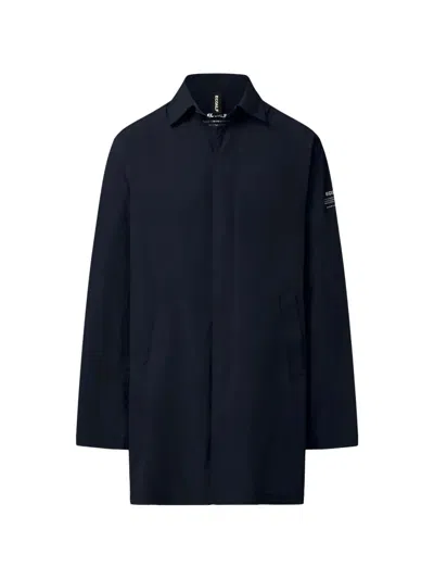 Ecoalf Blue Vestal Concealed Placket Jacket In Black