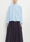 École De Curiosités Bebette Typewriter Washed Cotton Blouse In Blue