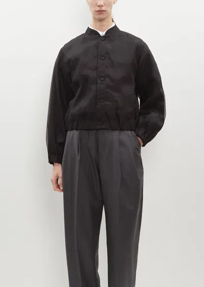 École De Curiosités Felix Silk Overlay Cotton Jacket In 198 Black / Black
