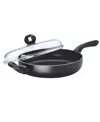 Ecolution Aluminum 11" Evolve Chicken Fryer With High Dome Glass Lid And Helper Handle In Black