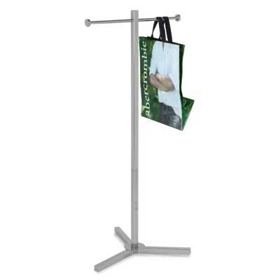Econoco K39 Shopping Bag Rack With 2 Arms - Chrome In Multi