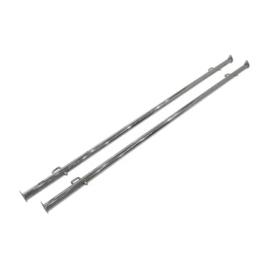 Econoco Kh2 Clamp-on Hangrail For Double Bar Racks K40 & K41 - Chrome In Silver
