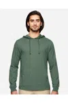 Econscious Eco Jersey Pullover Hooded Long Sleeve T-shirt In Green