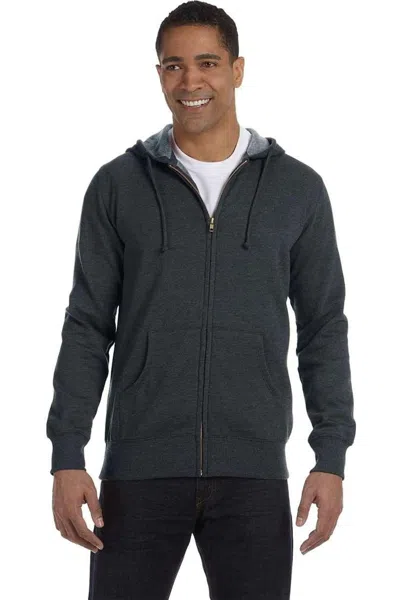 Econscious Heathered Full-zip Hooded Sweatshirt In Gray
