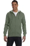 Econscious Heathered Full-zip Hooded Sweatshirt In Green
