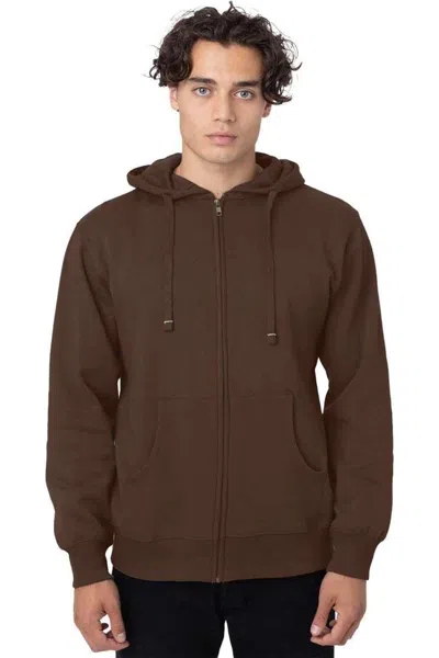 Econscious Heritage Full-zip Hooded Sweatshirt In Brown