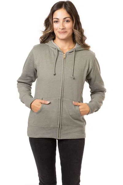 Econscious Women's Heathered Full-zip Hooded Sweatshirt In Gray