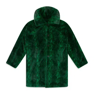 Ecopel Green Snake Faux Fur Coat