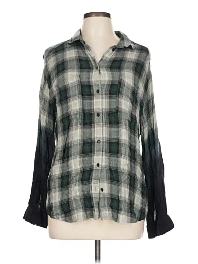 Pre-owned Ecote 3/4 Sleeve Button Down Shirt In Green