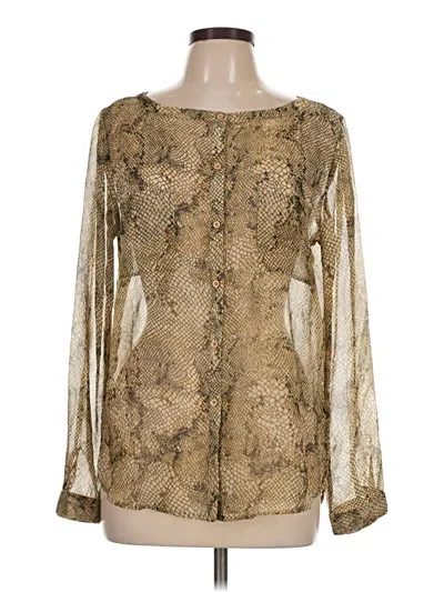 Pre-owned Ecote Long Sleeve Blouse In Gold
