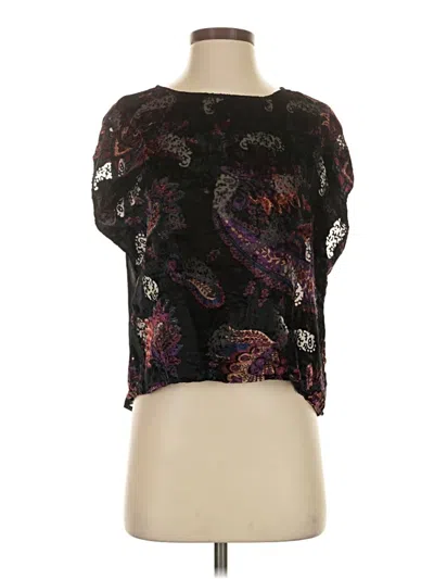 Pre-owned Ecote Short Sleeve Blouse In Black