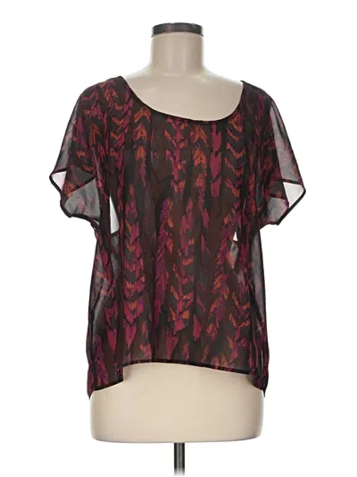 Pre-owned Ecote Short Sleeve Blouse In Burgundy