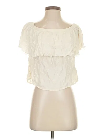 Pre-owned Ecote Short Sleeve Blouse In Ivory