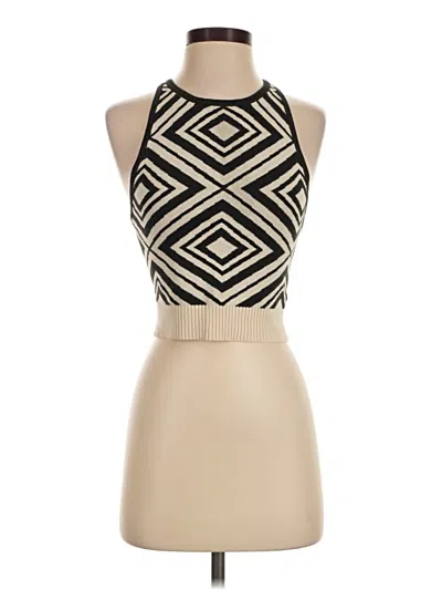 Pre-owned Ecote Sleeveless Top Tan Halter Neckline Tops