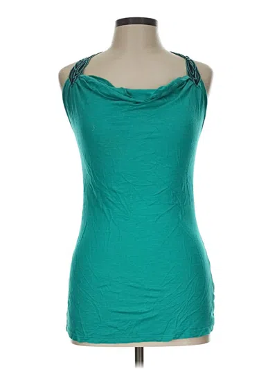 Pre-owned Ecote Tank Top Teal Halter Neckline Tops