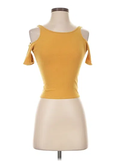 Pre-owned Ecote Tank Top Yellow Cold Shoulder Neckline Tops