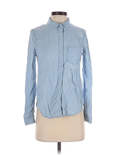 Pre-owned Ecothreads Long Sleeve Button Down Shirt In Blue
